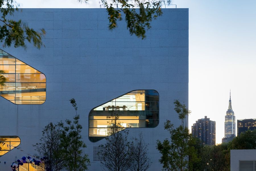 stevenhollarchitects纽约猎人角皇后图书馆