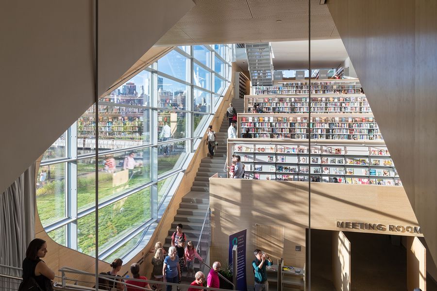 stevenhollarchitects纽约猎人角皇后图书馆