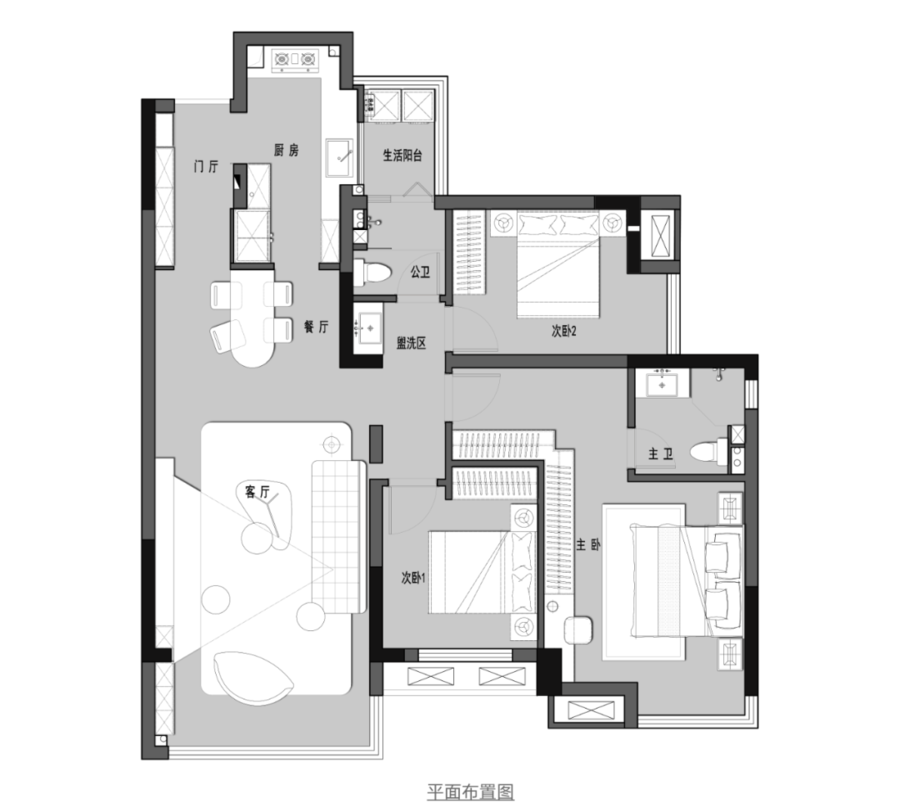 1986设计｜122㎡黑白灰风格，是不被定义的简约之家