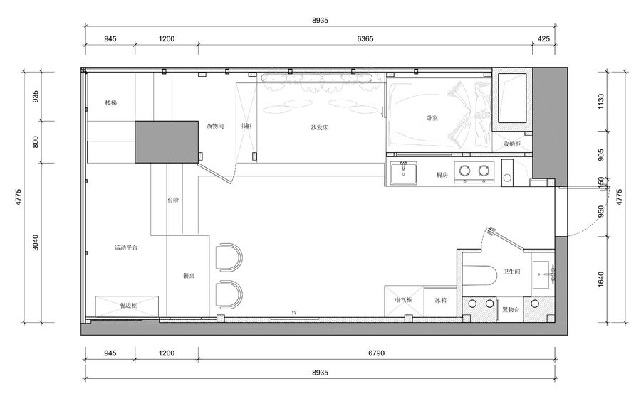 戏构建筑 | 40㎡,桥屋：一种Loft公寓式住宅的再定义