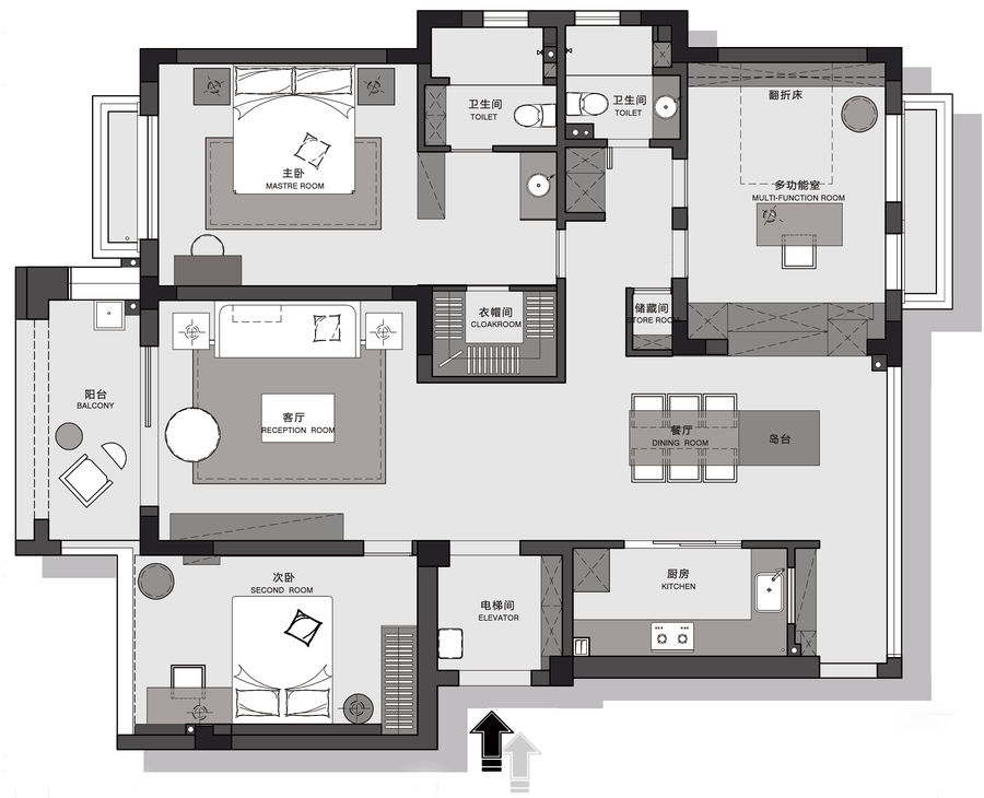 可米设计 | 黑白咖的完美融合，释放最实用的现代家居之美