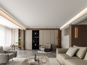 安徽飛墨設計 |  280㎡精致臺式私宅，超大客廳配合落地窗，打造一家四口的理想家！