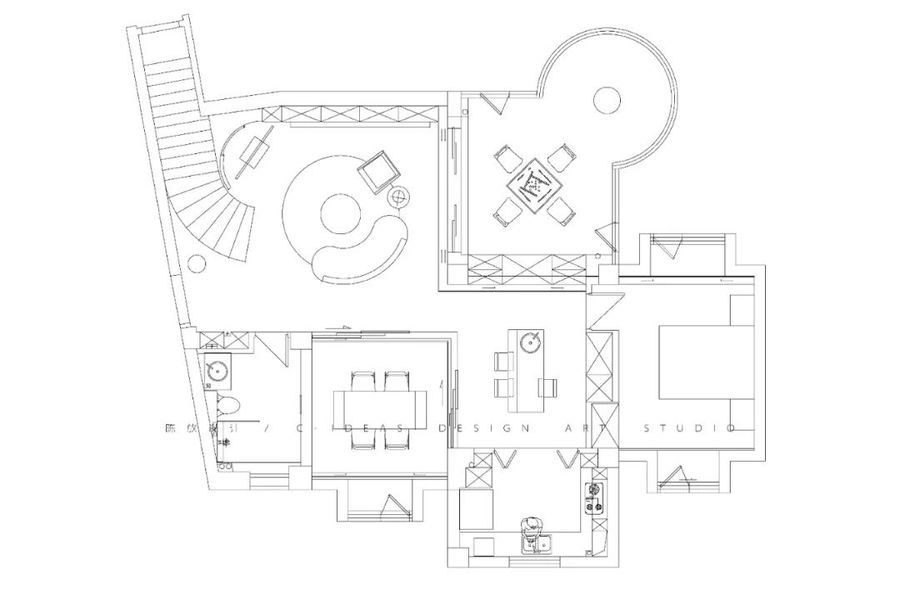 C-IDEAS陈放设计 | 《清欢》190㎡极简复式实景