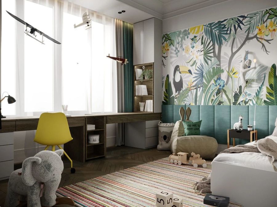 莫斯科清新蓝绿色公寓，打造出腔调十足的时尚质感！