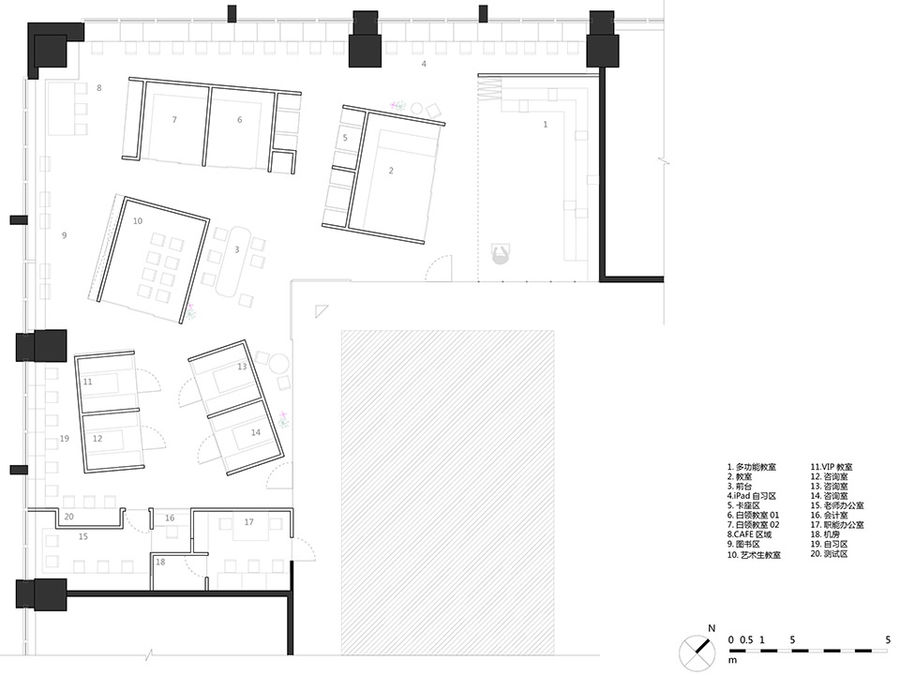 [办公空间] B.L.U.E.建筑设计事务所 | 精英英语培训中心