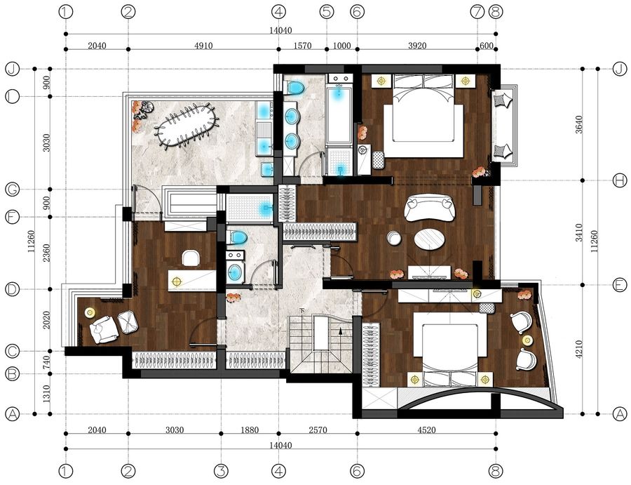 拓美DESIGN | 280㎡現代頂層復式 優雅之上