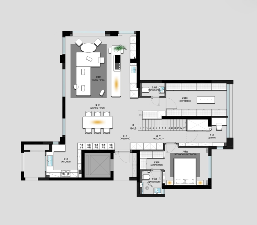 陈设视觉设计丨浪漫极简主义 温州190m²住宅