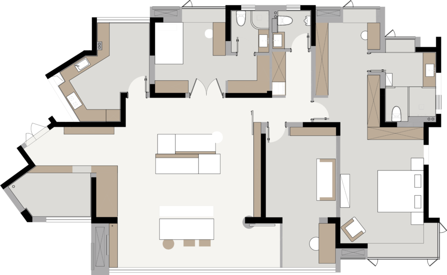 宏福樘实景 | 以山 | 260㎡一人居，Less is more极简状态新空间...