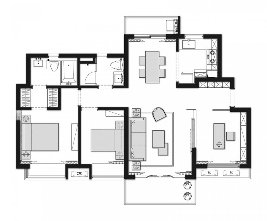 融创 · 玖樟台 100㎡现代风家庭公寓 | 聚舍联合设计