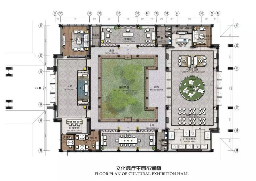 【中式】650㎡中式文化营销会所装修设计