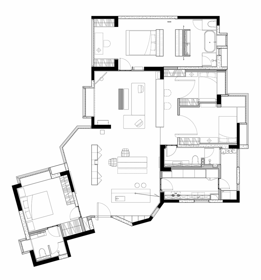 李友友室內(nèi)設(shè)計(jì) | 廣州云山詩(shī)意畫(huà)舫居200㎡ 開(kāi)放式大平層