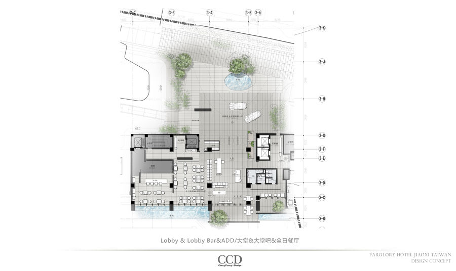 《CCD-台湾礁溪远雄悦来六星大饭店》方案+效果图+CAD施工图+物料表 