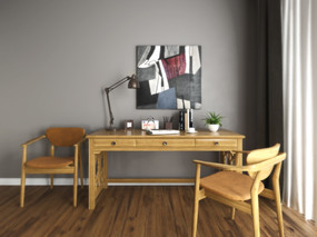 现代实木书桌椅组合