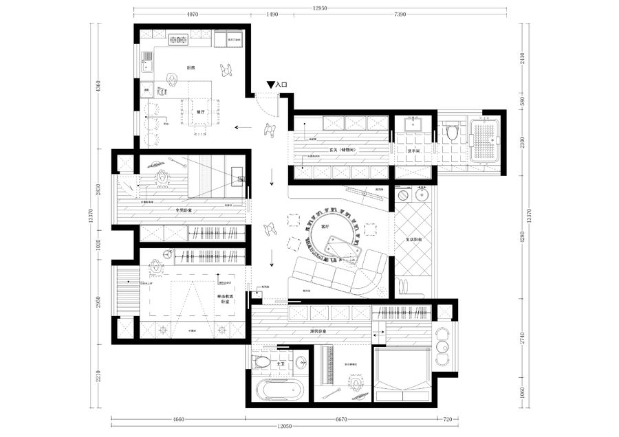 9号作品：#户型优化#合租吧！朋友！ 【一枚仙人掌】