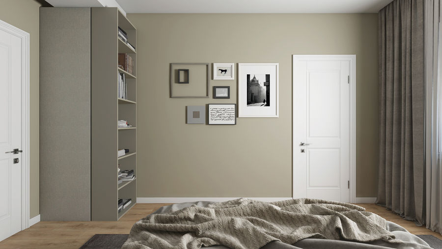 卧室米色和灰色