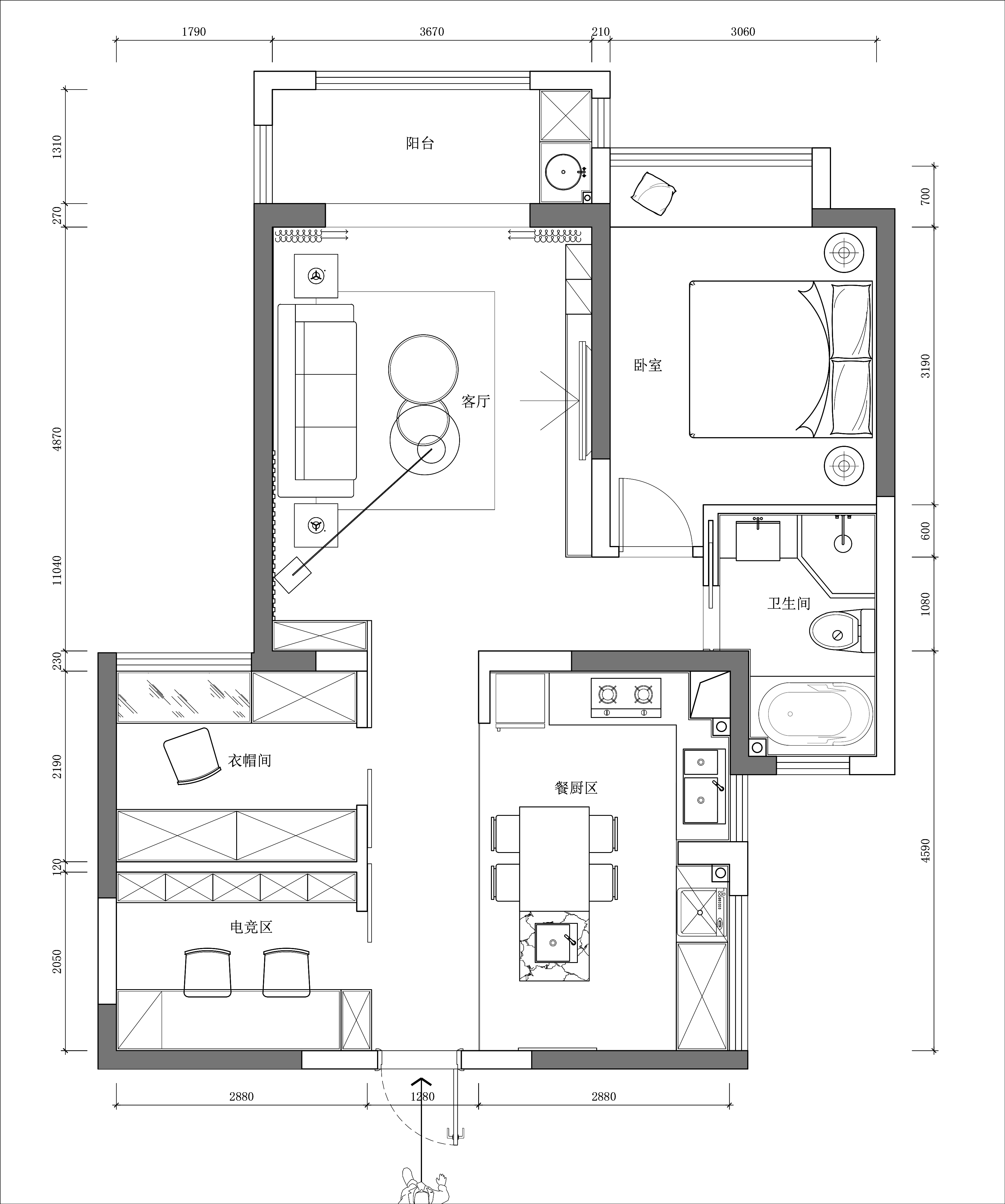 11号作品：#户型优化#我与女朋友的宅生活【两米m】