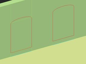 【建模】如何在多边形面上做一个拱形门洞？