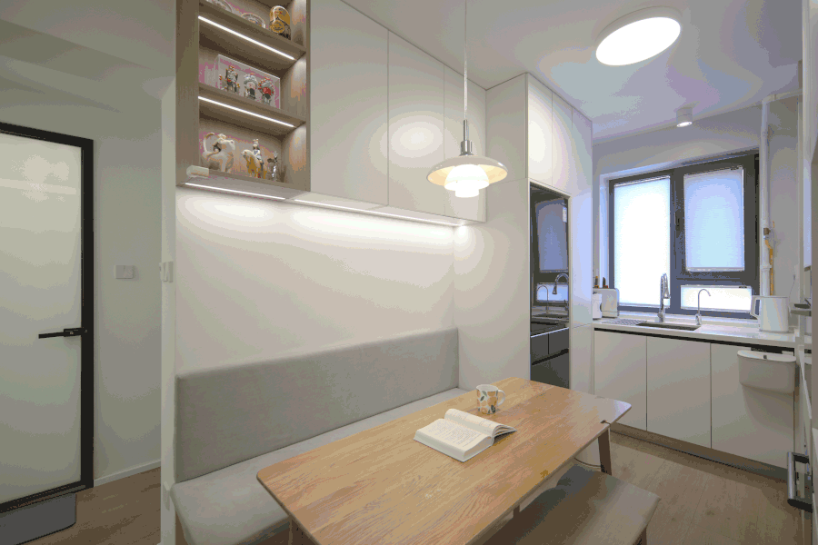 恒田设计丨53㎡学区房惊艳翻身：客餐厨一体+独立家政区，不拆一面墙，也能如获新生？