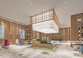 独尊建筑摄影 l 极致原木色售楼中心装修设计