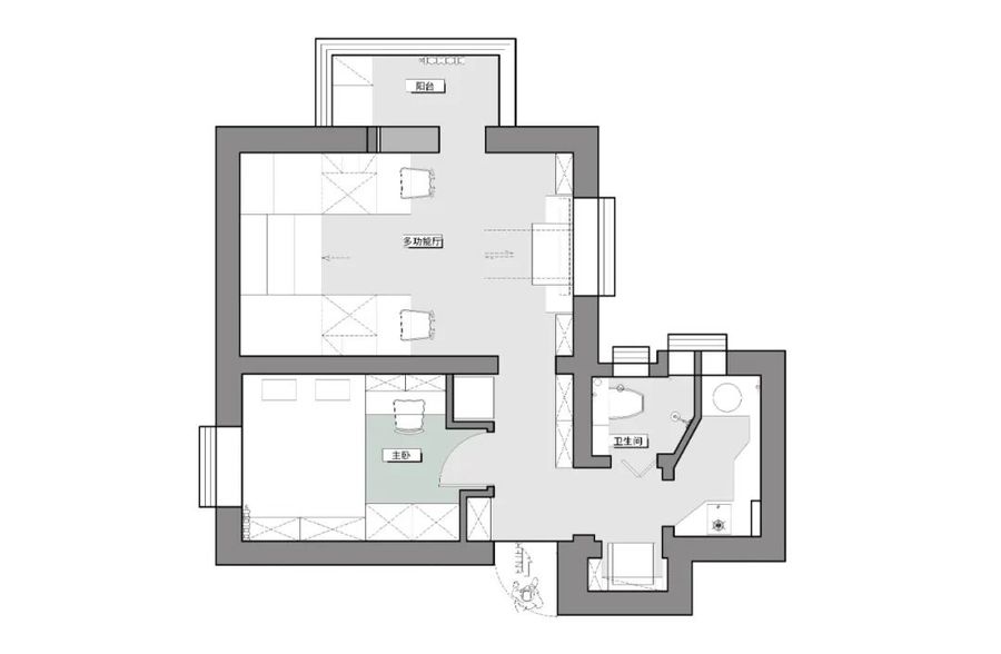 首发作品丨「原创案例」4口之家爆改36㎡老破小，还能多出个“观影台+秘密基地”