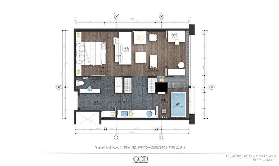 《CCD-台湾礁溪远雄悦来六星大饭店》方案+效果图+CAD施工图+物料表 