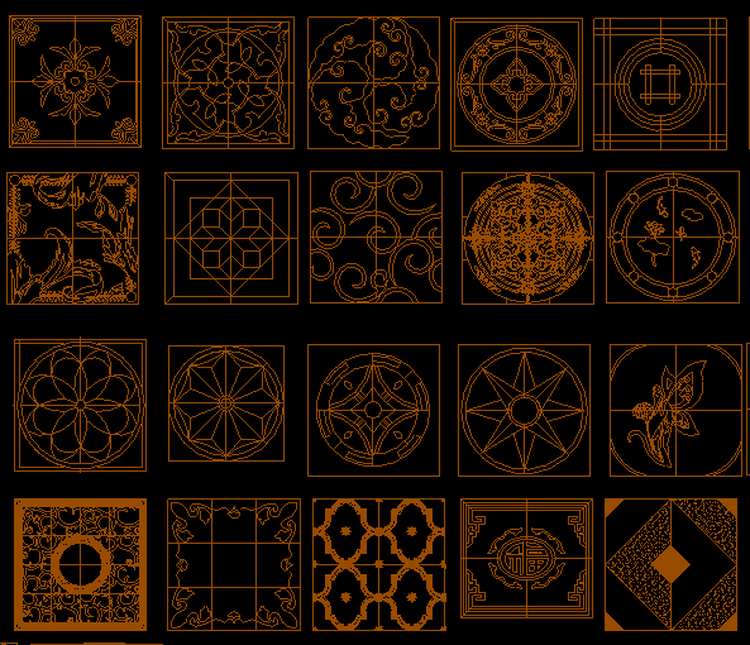 欧式中式近千种CAD拼花图库