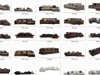 现代沙发86个模型 （超精致3dmax09以上版本，含材质和CAD图块）