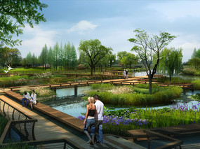 湿地公园景观设计案例效果图