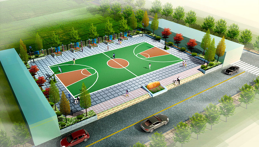 室内外篮球场设计案例效果图