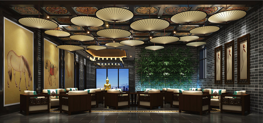 中餐厅.中式风格餐厅设计案例效果图