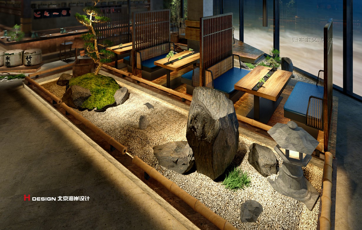 咖啡餐厅设计，青岛 和风阁居酒屋 893㎡