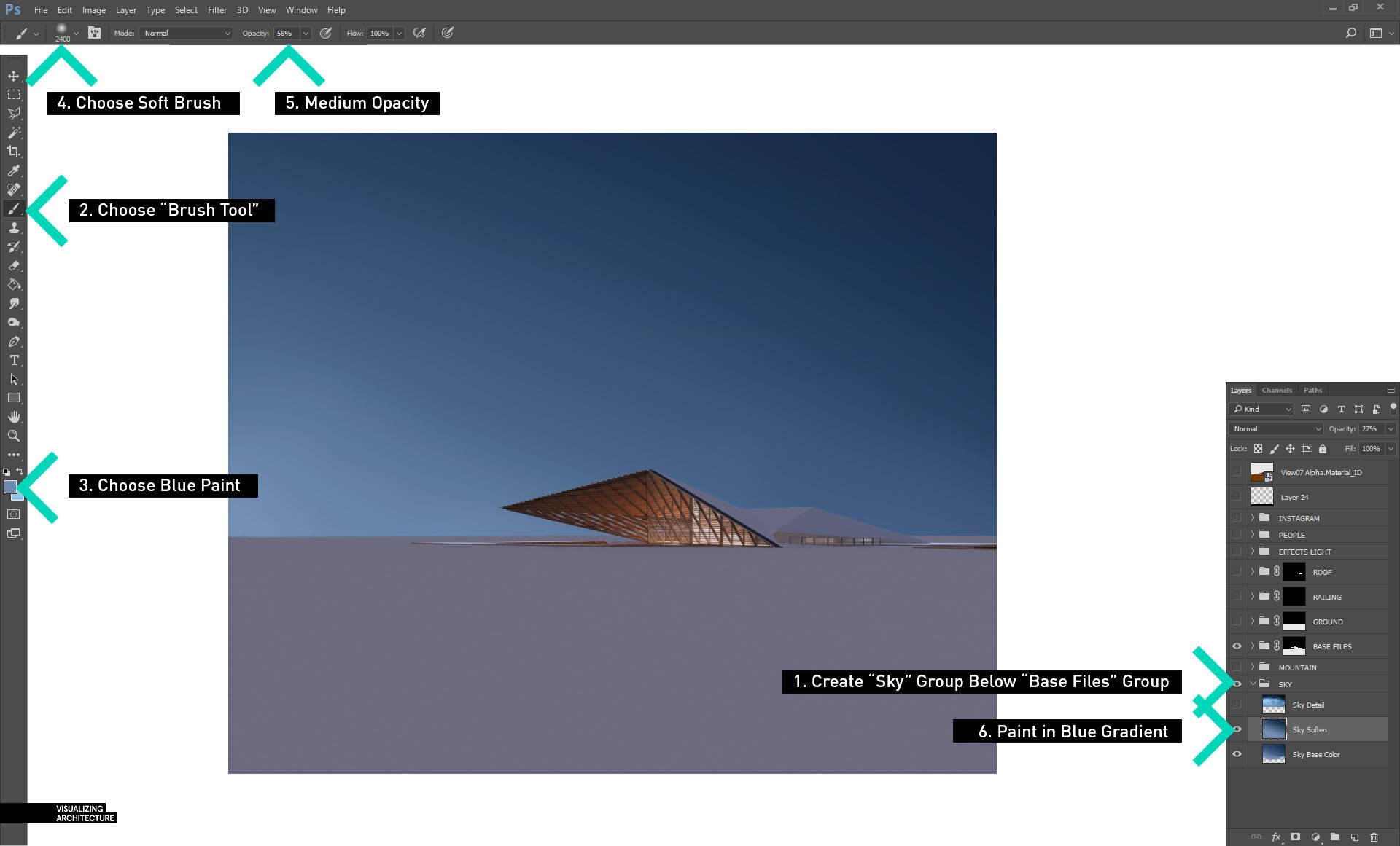 Alex建筑可视化作品详细教程——沙漠夜景（下）