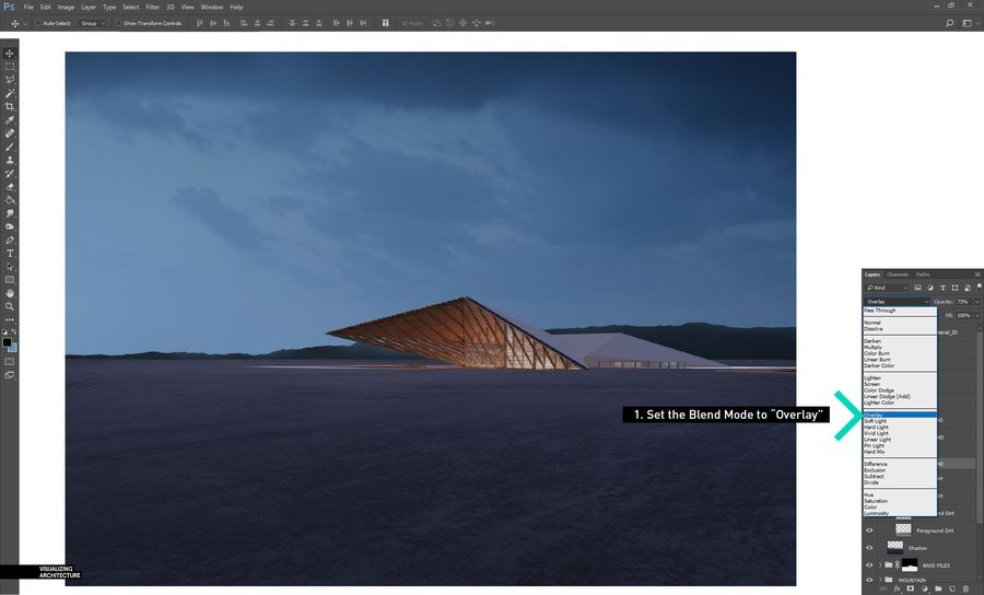 Alex建筑可视化作品详细教程——沙漠夜景（下）