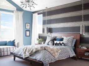 12个条纹风格卧室墙壁软装搭配设计
