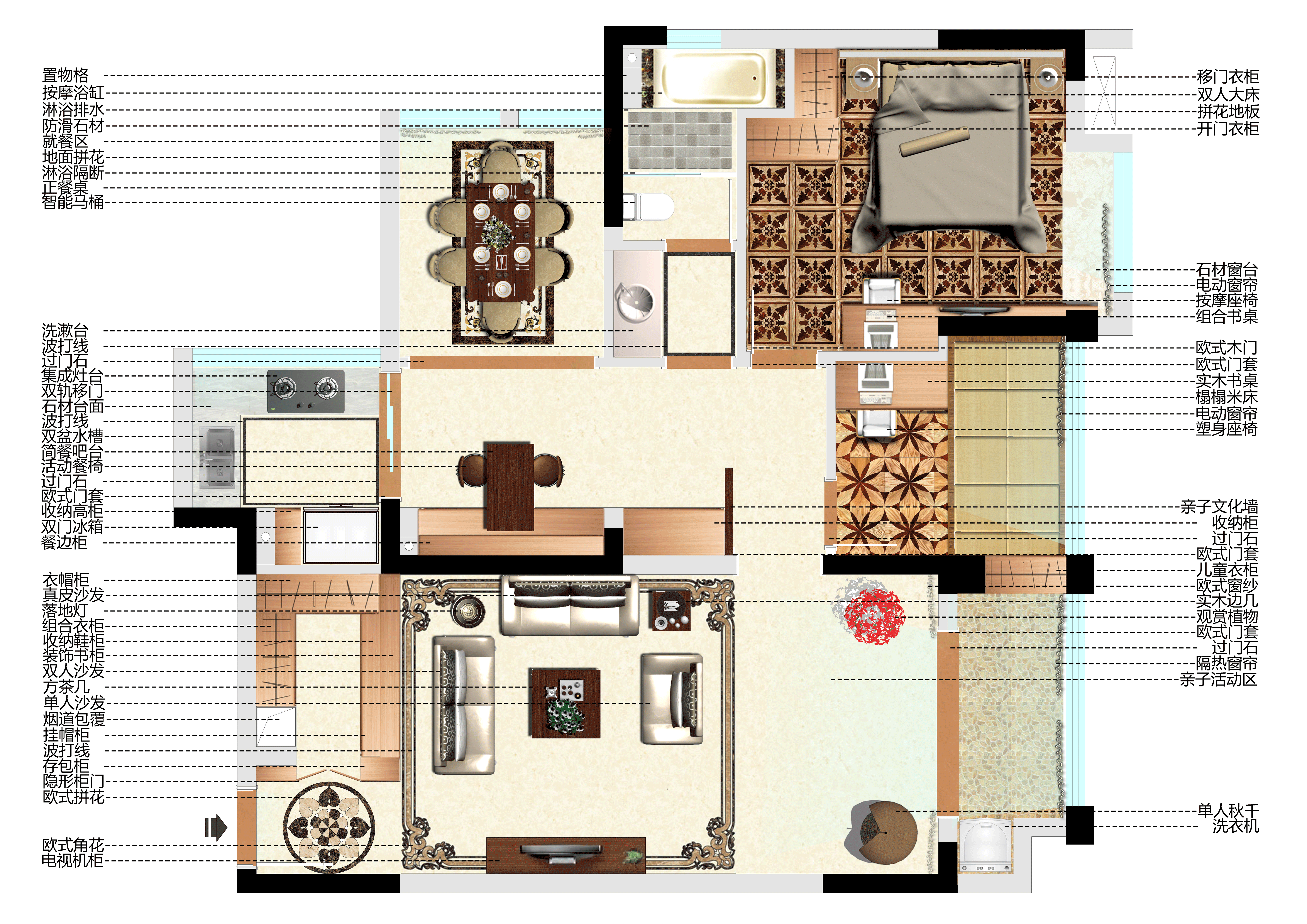 25号作品：#户型优化#一家三口的幸福时光【庭院深深】