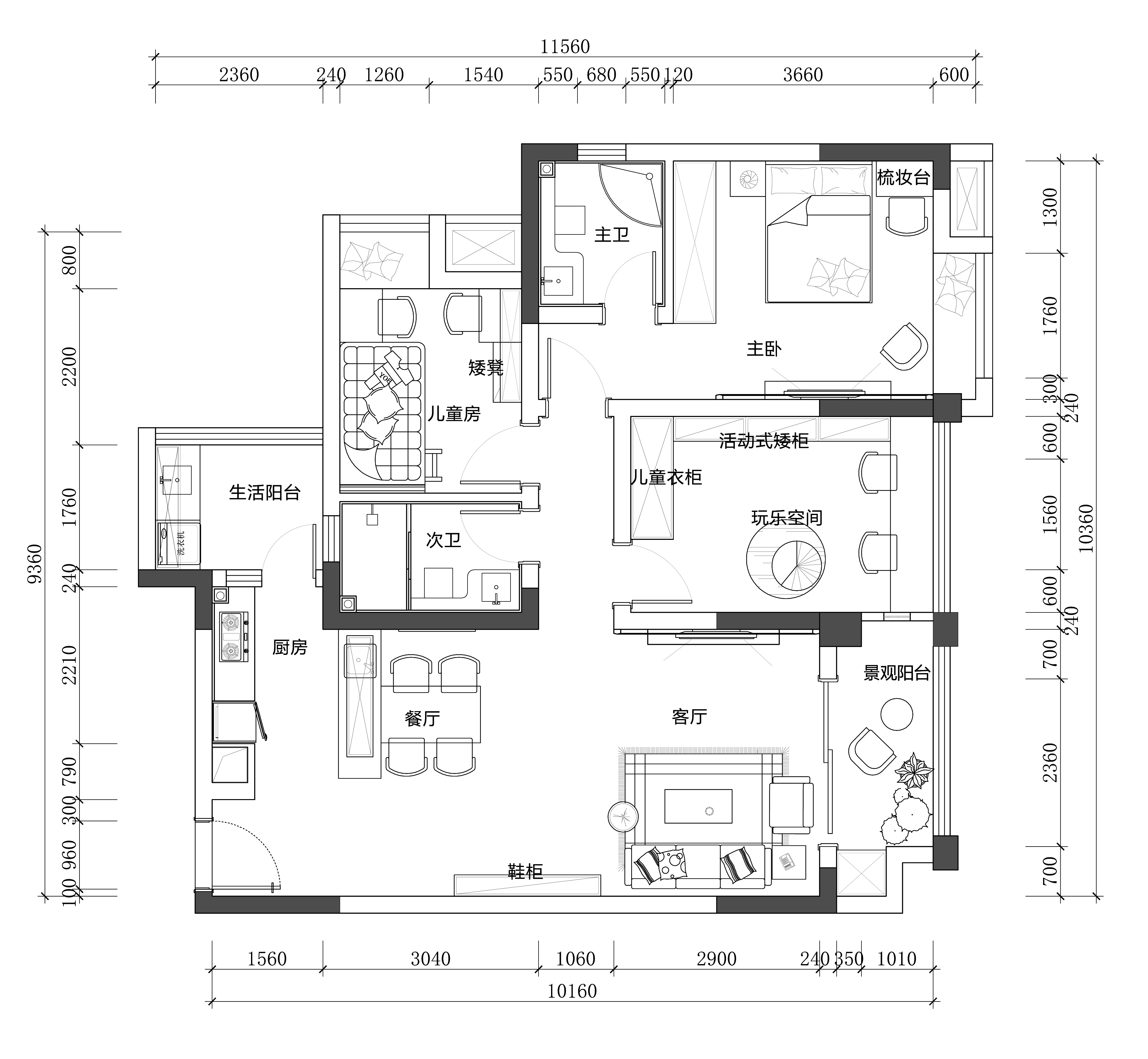 20号作品：#户型优化#一家三口的幸福时光【L-SYSJ】