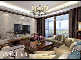【赏析】济宁永基城130平四居室的新中式风格的装修案例