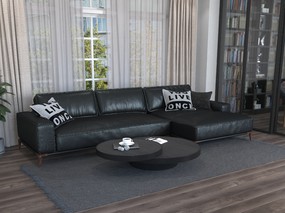 现代黑色皮沙发效果图