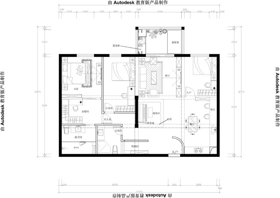  【户型优化第5期】127平三室两厅+钢琴区