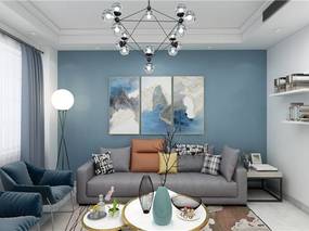 杭州十大设计师舒伟龙：浅灰+深蓝，三居室设计尽显雅致浪漫