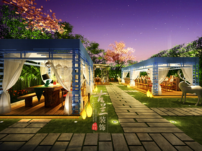 鱼乐花园餐厅-广安花园餐厅设计公司