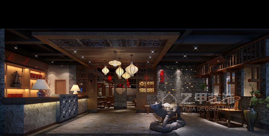 安順火鍋店設計 | 《河南駐馬店古蜀人家火鍋店》
