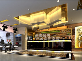 东莞餐厅设计案例分享之新中式风格的饭菜真湘餐厅
