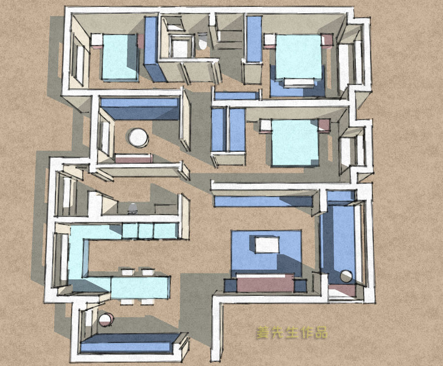 1号作品：#户型优化#民宿住宅里的慢时光【心木予设计】