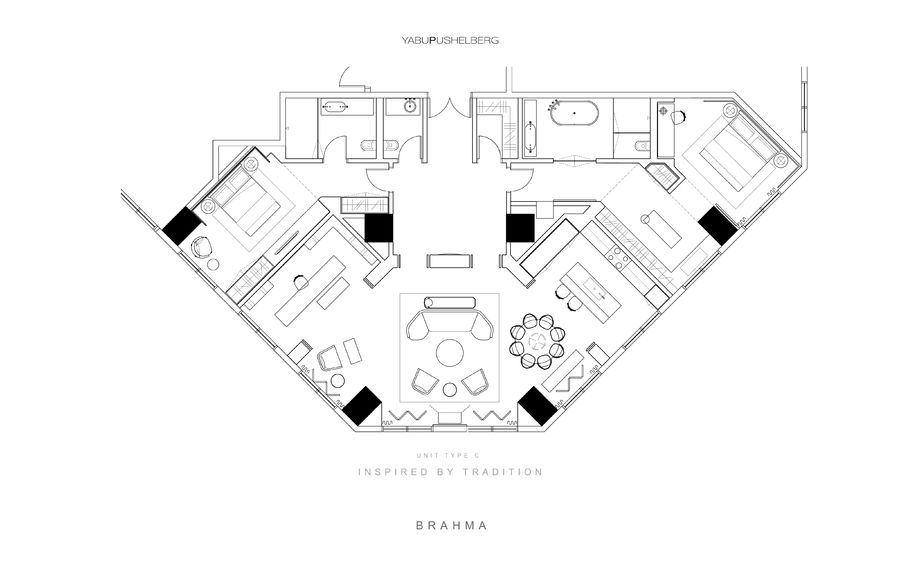 《Yabu乔治 雅布-北京梵·悦108超级豪宅 》方案+效果图+施工图+物料+实景 +平面图