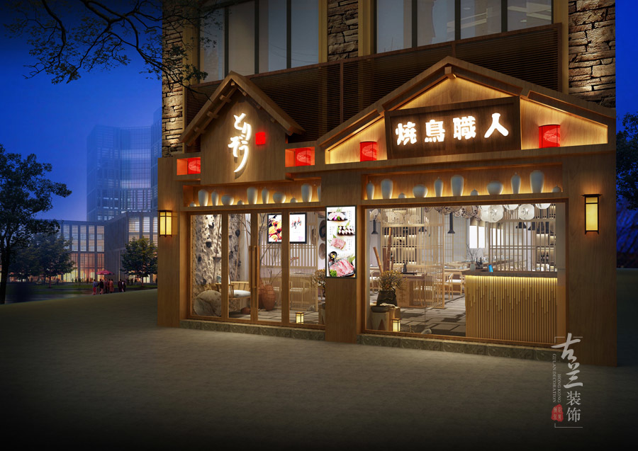 日式风格设计的烤肉店-青海烤肉店设计公司