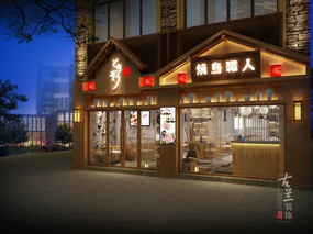 日式风格设计的烤肉店-青海烤肉店设计公司
