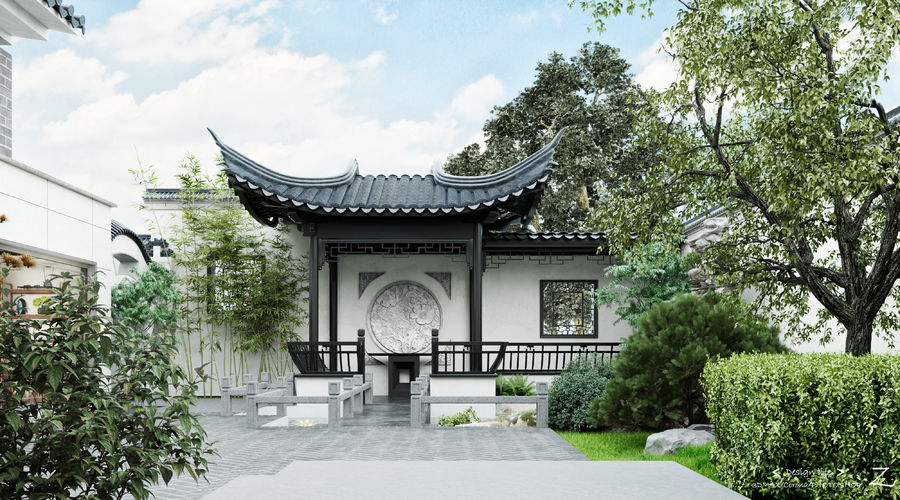 新中式別墅庭院·自然·舒適·現代化