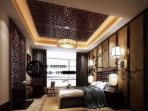 大气现代中式卧室，包含材质贴图灯光