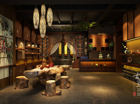 幽兰茶艺馆设计案例-广州茶艺馆专业空间设计